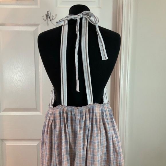 Free People Color Theory Boho Halter Cotton Pink Midi Dress Size Medium - Picture 9 of 13